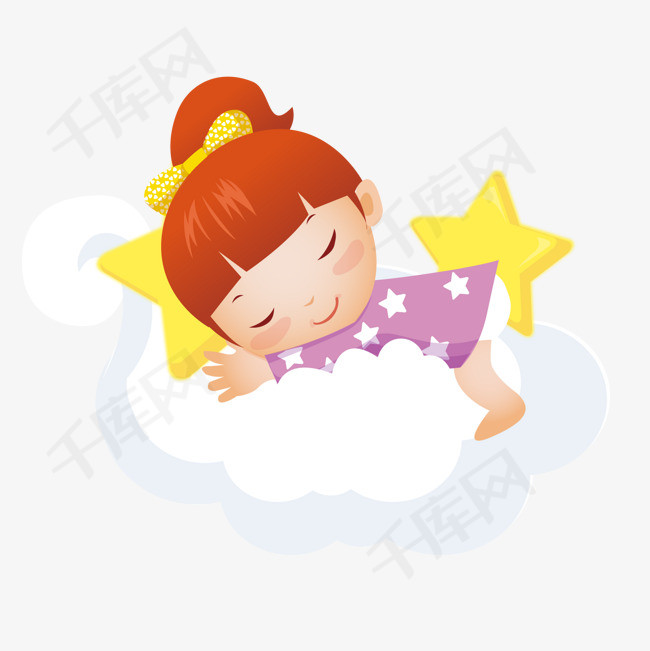 在云朵上睡觉的女孩设计