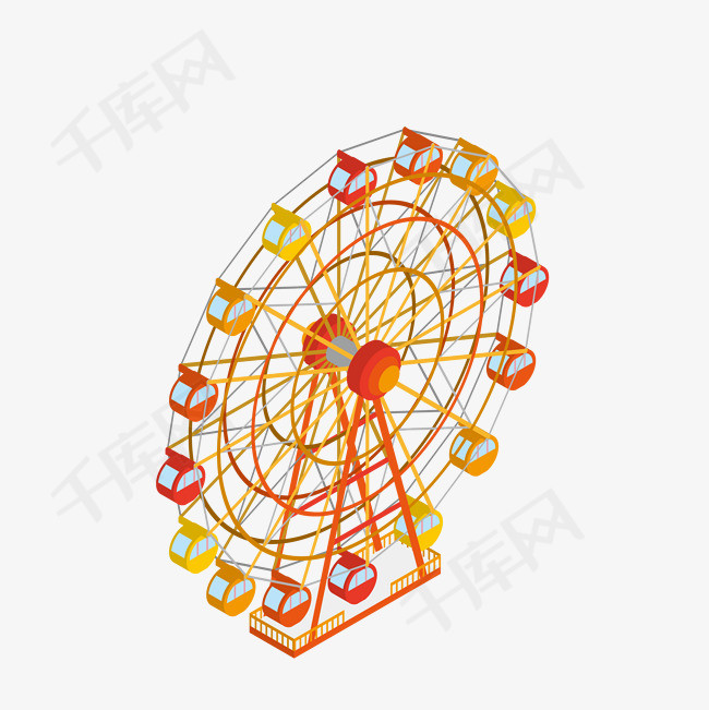 卡通摩天轮矢量图下载素材图片免费下载_高清psd_千库