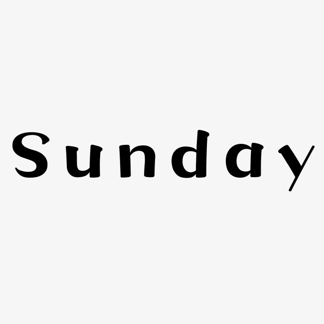 千库原创sunday矢量黑白字_艺术字设计_千库网