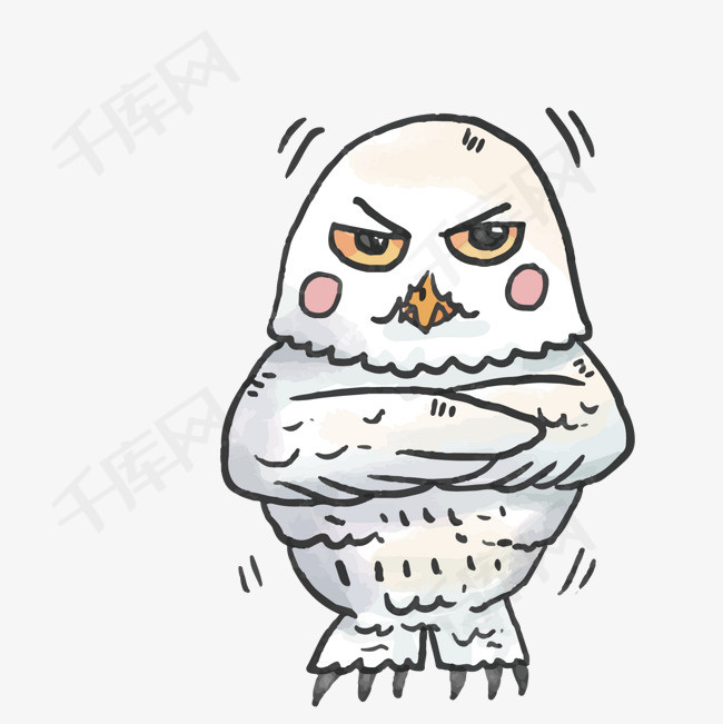 矢量怒发冲冠的猫头鹰下载生气颜色卡通动物小鸟png免抠图下载