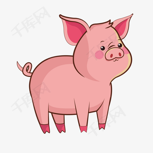 卡通小猪矢量图下载可爱小猪十二生肖卡通小猪卡通插图创意卡通