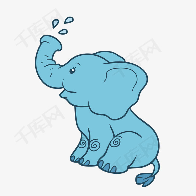 卡通大象矢量图下载动物插图卡通大象卡通插图创意卡通插图