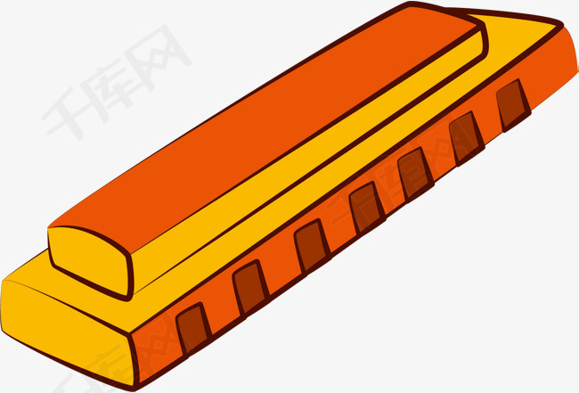 线条手绘风格矢量口琴