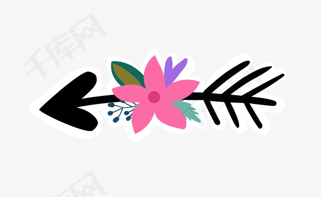 花朵植物箭头符号