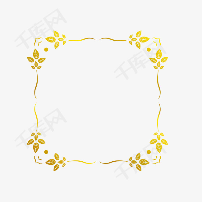 金色花边矢量图下载