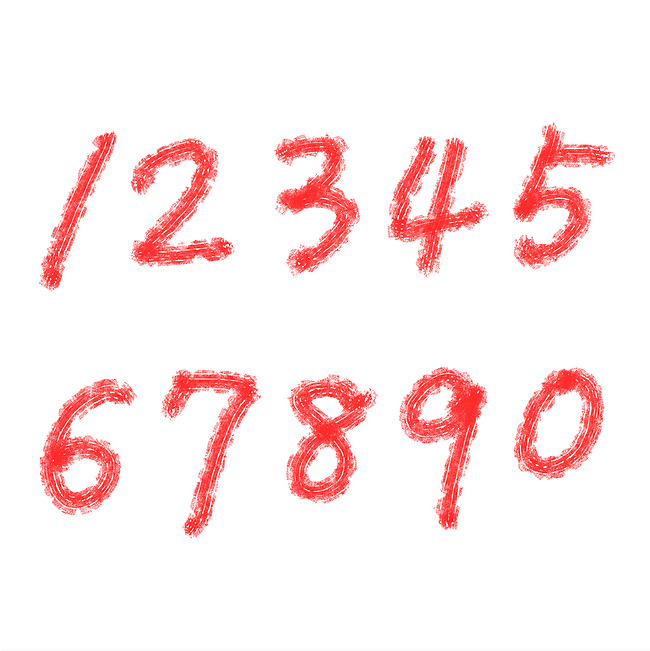 千库原创 免扣 数字 肌理效果 手写数字_艺术字设计