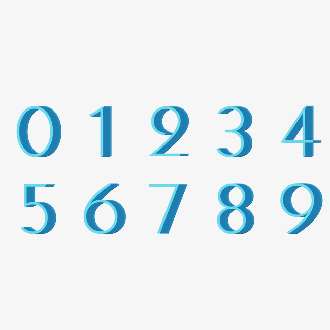 千库原创蓝色立体数字合集艺术字