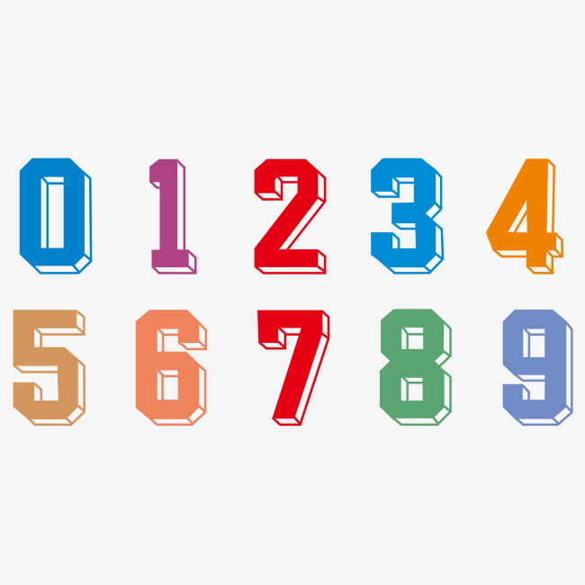 彩色3d立体方块创意艺术数字