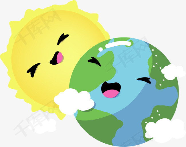 可爱卡通太阳地球