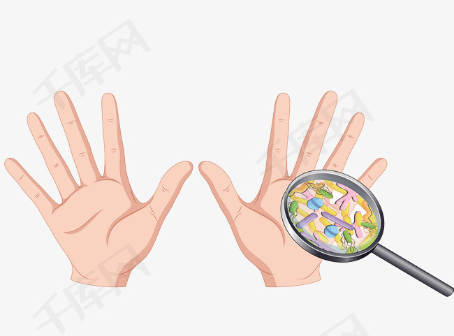 矢量手掌里的细菌