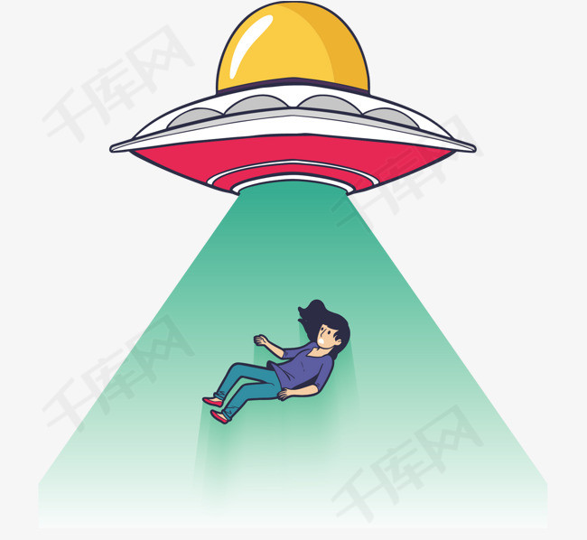卡通探索地球的飞碟