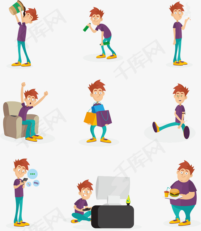 一个男子的日常生活素材图片免费下载_高清psd_千库网