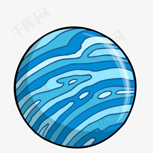 卡通星球矢量图下载蓝色星球水星卡通星球卡通插图创意卡通