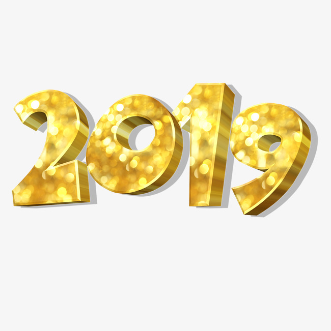 金色立体数字2019素材