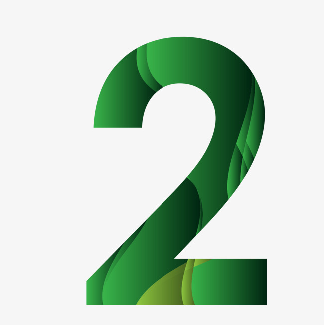 绿色纹路数字2艺术字_艺术字设计_千库网