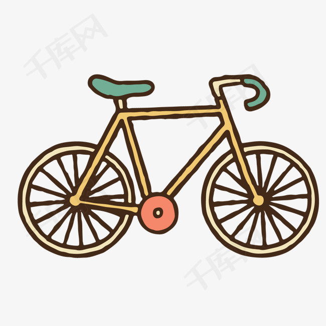 卡通手绘公路自行车设计