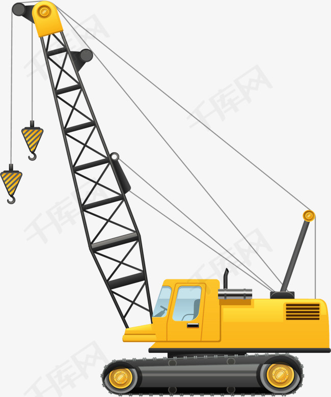 黄色建筑工地吊车
