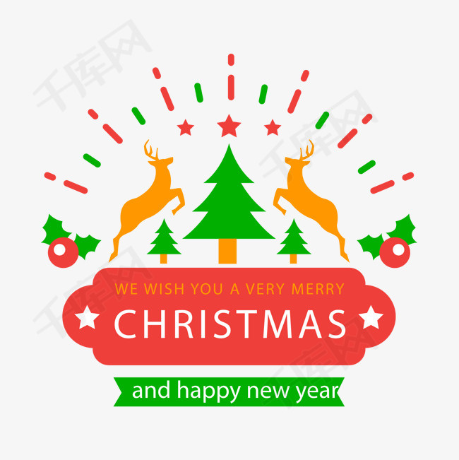 彩色圣诞节标签设计