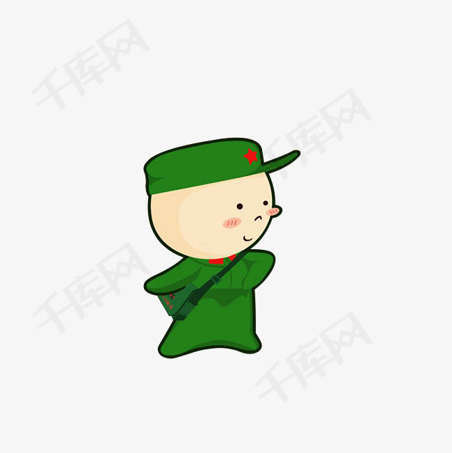 卡通可爱小军人素材