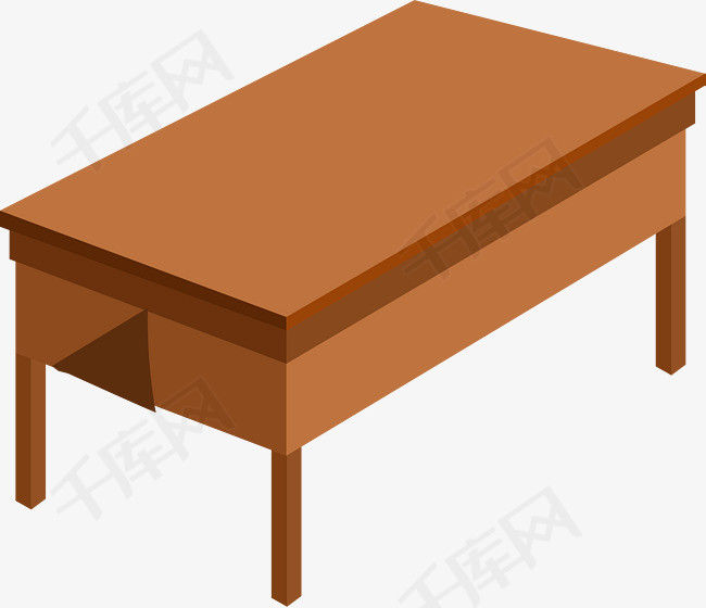 卡通桌子矢量图下载课桌木桌子家具卡通桌子卡通插图