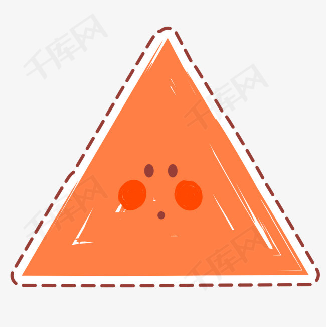 卡通三角形矢量图下载橘黄色三角形卡通三角形卡通插图创意卡通插图