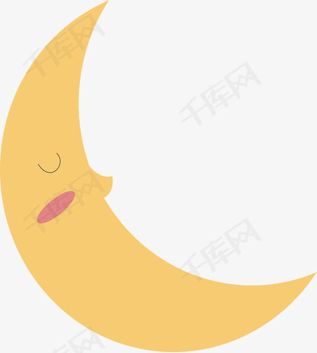 卡通月牙矢量图下载月亮卡通月牙卡通插图创意卡通插图