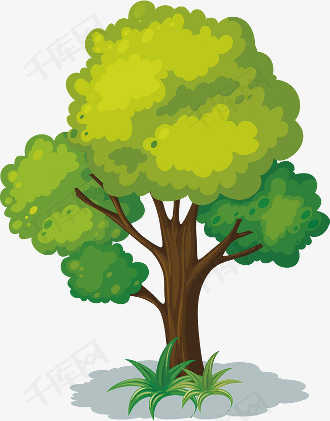 卡通树矢量图下载绿树大树古树树木卡通树   
