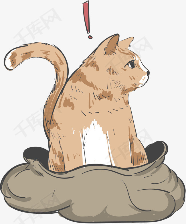 可爱卡通口袋橘猫