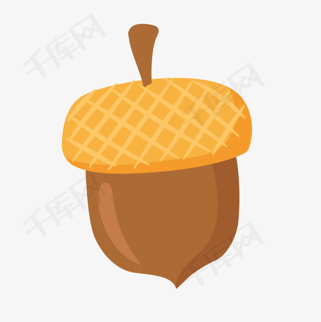 咖啡色卡通秋季松果