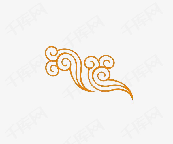 中国风黄色吉祥云纹