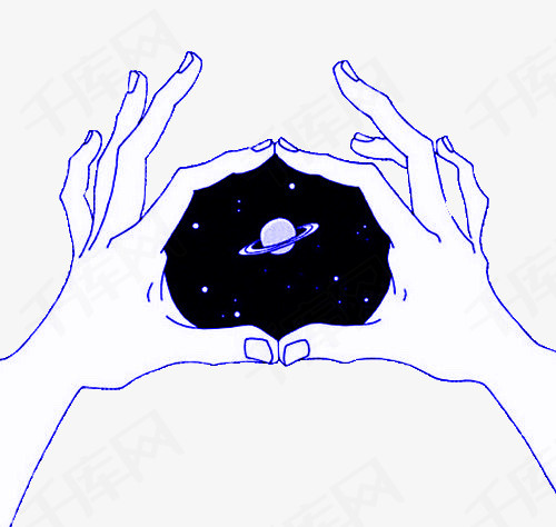 手里握着的太空手绘素材图片免费下载_高清png_千库网