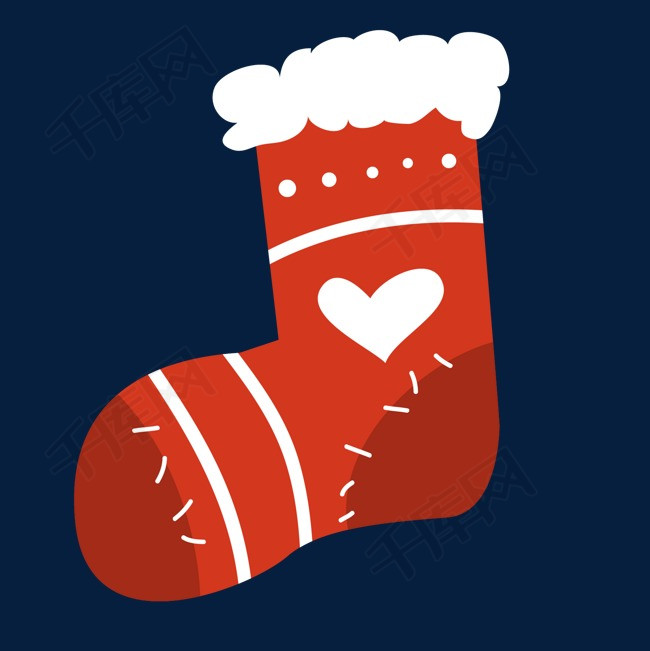 红白色卡通圣诞袜子