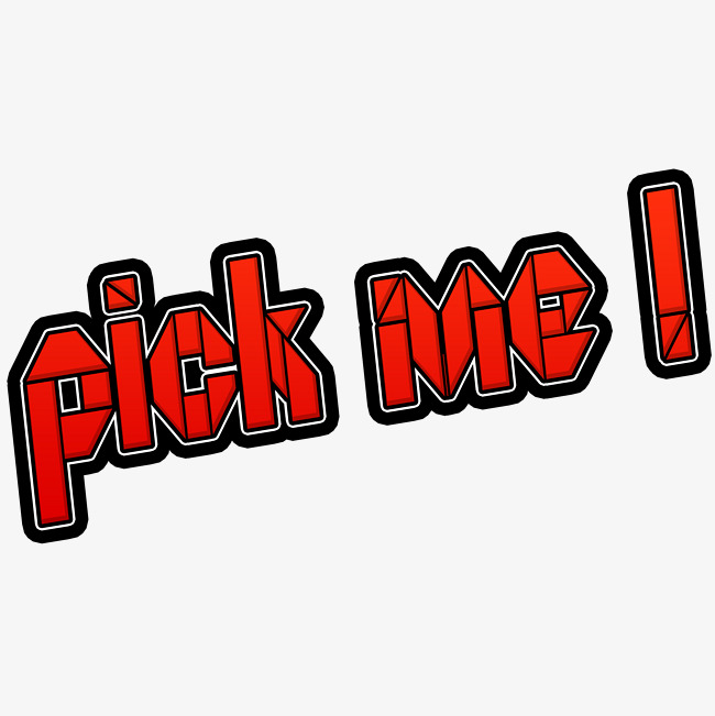 卡通插画风pick me艺术字