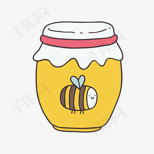 黄色蜂蜜手绘卡通