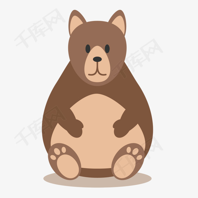 棕色小熊大肚子手绘