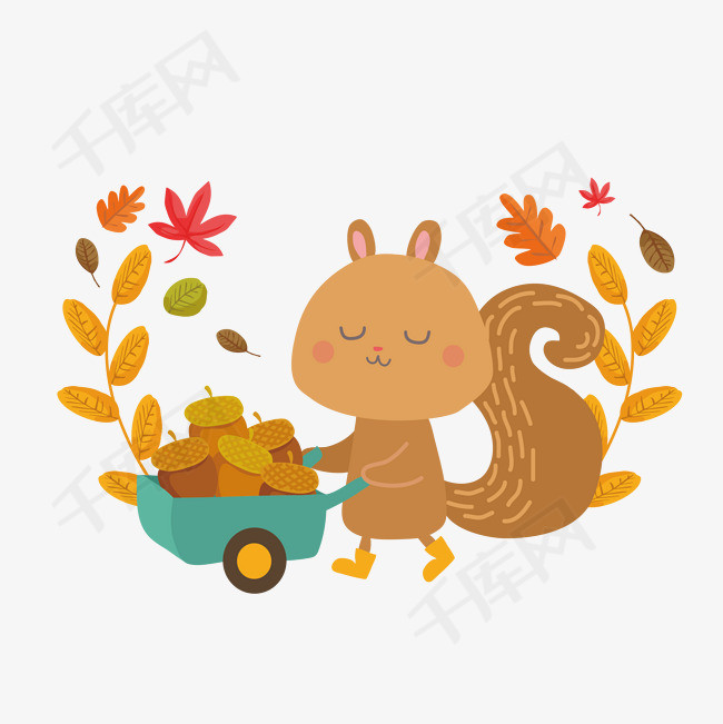 卡通手绘可爱的松鼠