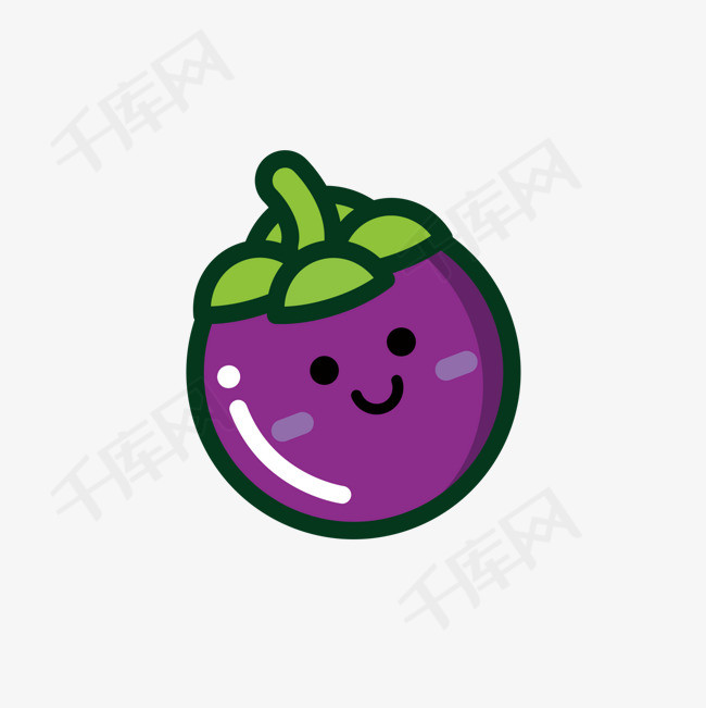 灰色圆弧可爱山竹元素