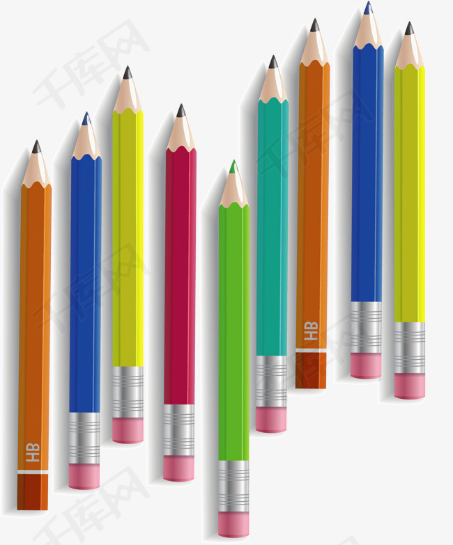 彩色的卡通绘画铅笔