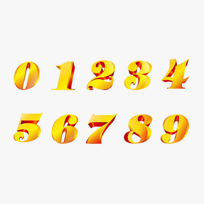 金色质感3d立体创意艺术数字_艺术字设计_千库网