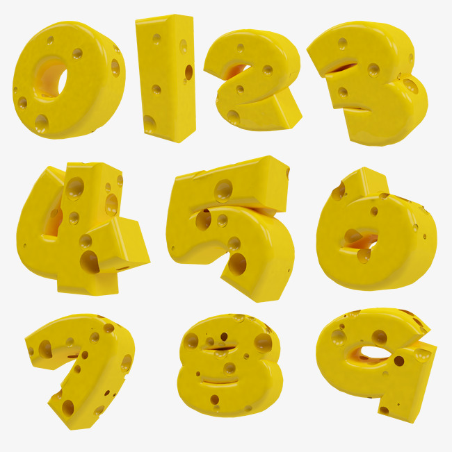 数字组合1到9奶酪字体