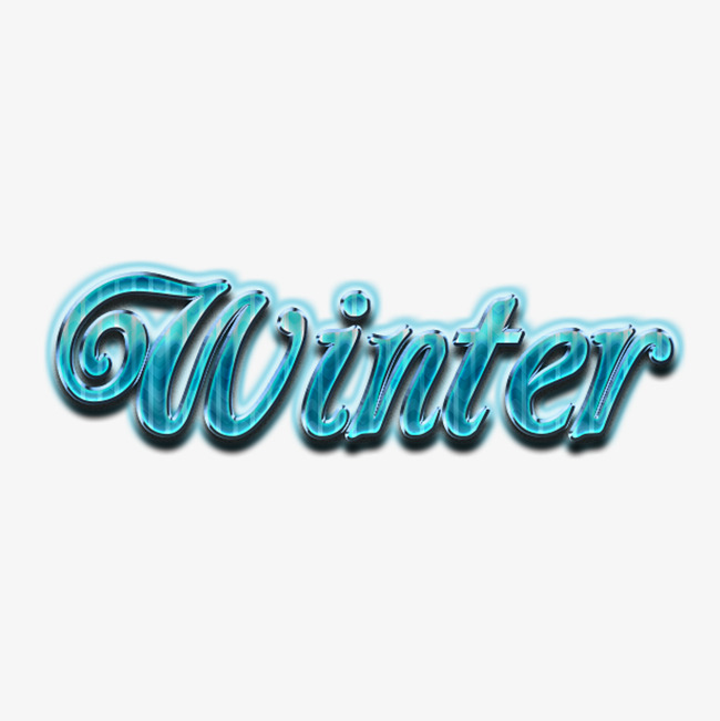 冬天winter英文蓝色立体字_艺术字设计_千库网