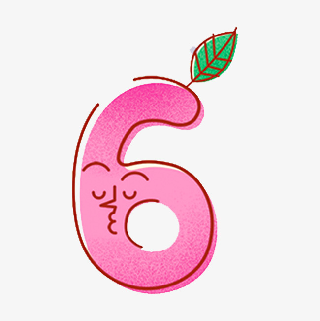 创意卡通手绘数字6