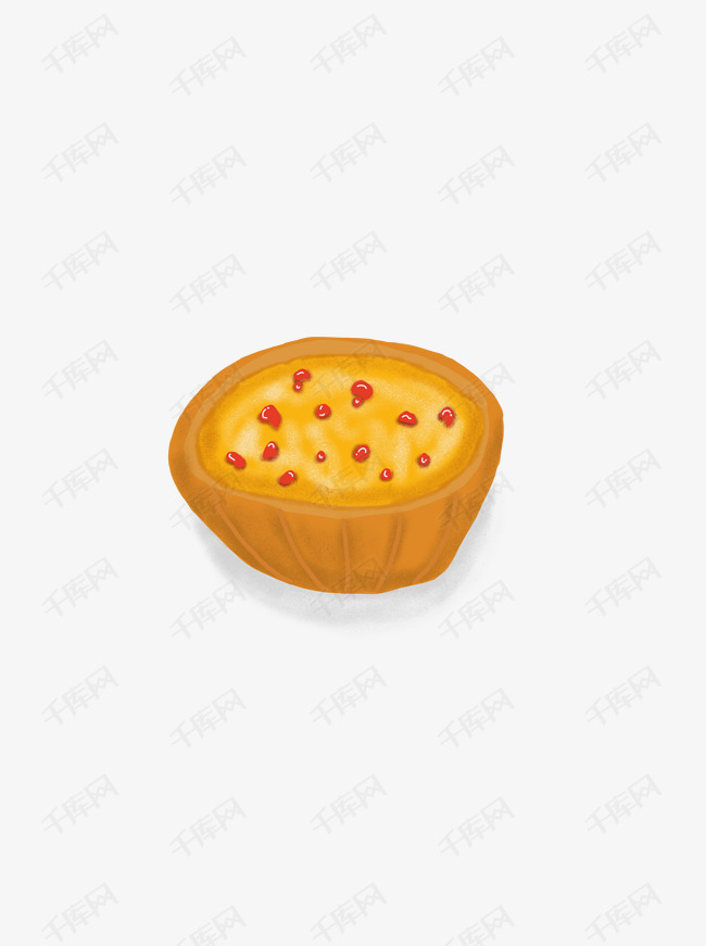手绘美食蛋挞素材元素