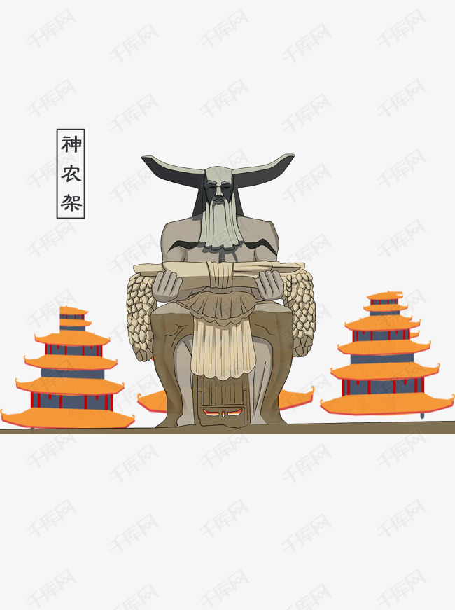 手绘神农架设计元素