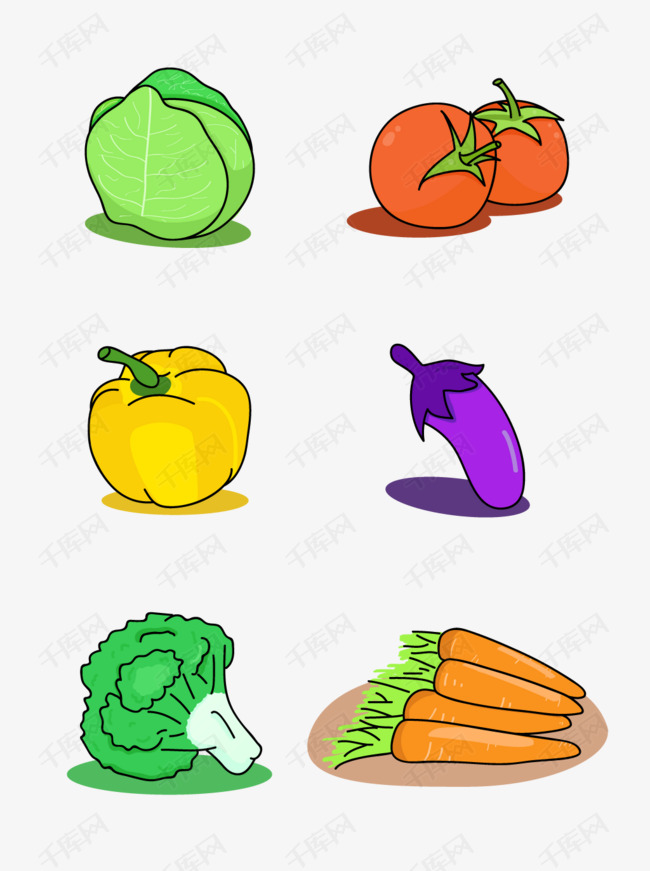 【处暑】一组蔬菜简笔画可商用元素