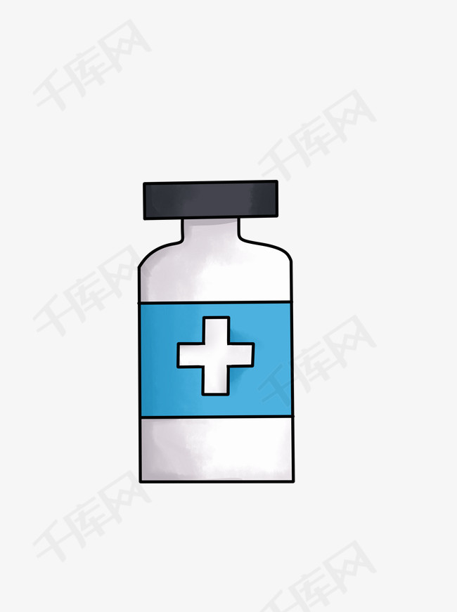 卡通手绘医疗设备医院工具药瓶素