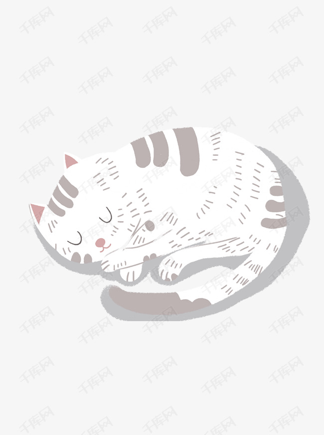 的温柔小猫咪卡通动物素材的素材免抠睡觉的猫咪动物卡通可爱宠物小猫