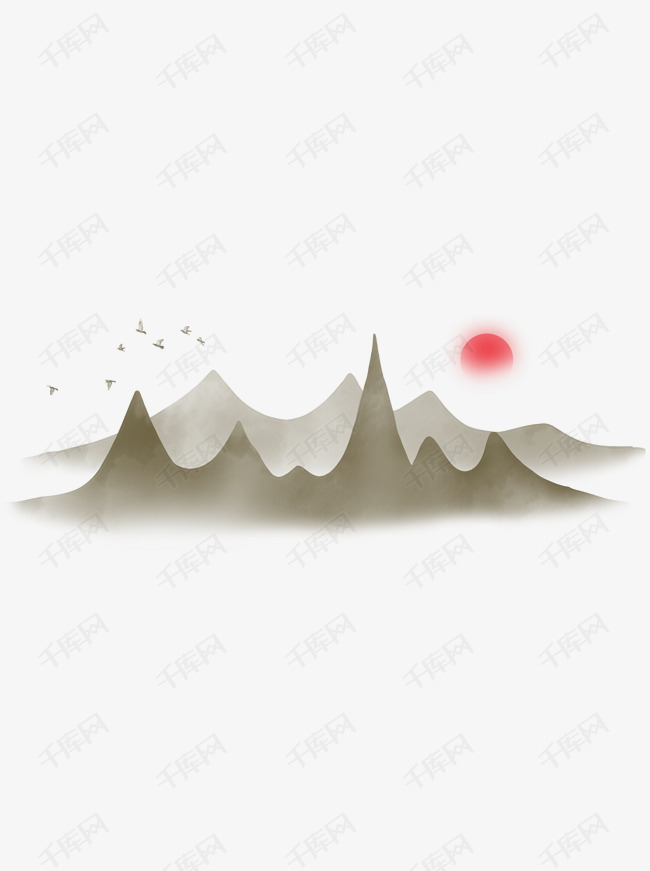中国风水墨山