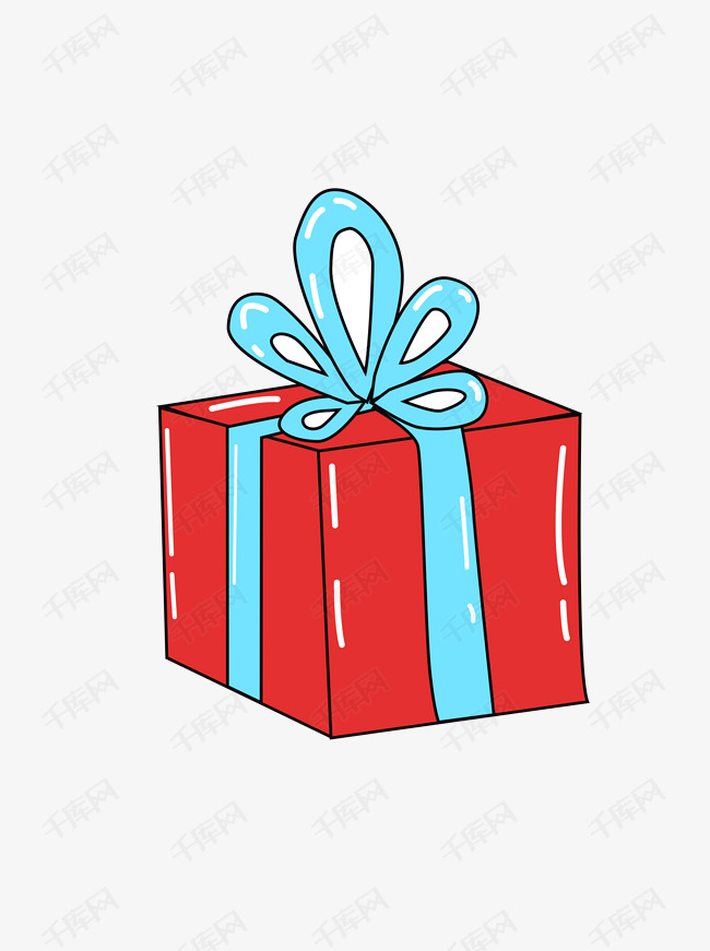 卡通圣诞礼物挂件的素材免抠