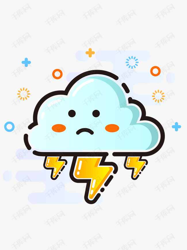 mbe图标风格天气预报打雷天气